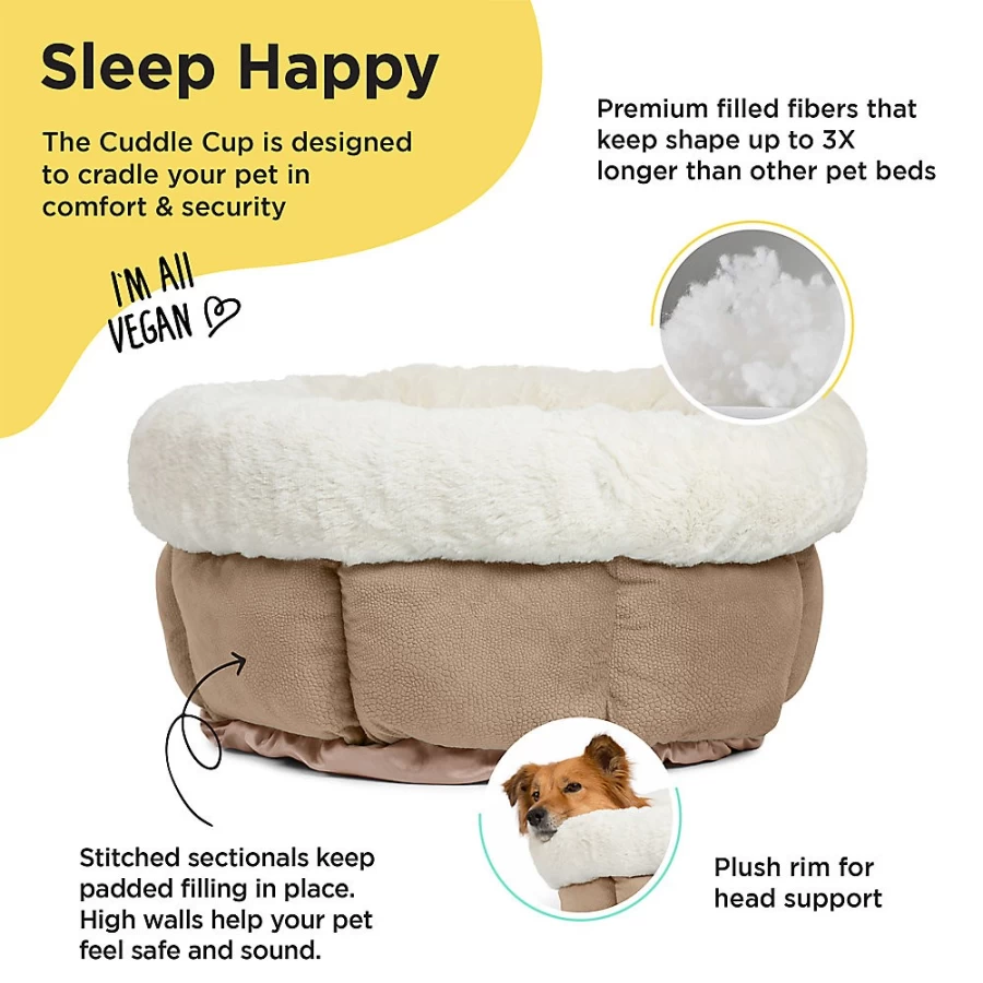 PetSmart Best Friends by Sheri Cozy Cuddle Cup Bolster Pet Bed for Cats & Dogs
