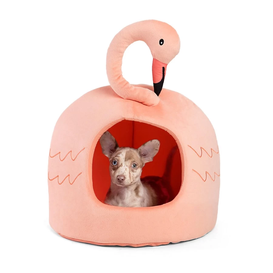 PetSmart Sheri Novelty Meow Hut Flamingo Cat Bed - Cozy Dog & Cat Pet Bed for Friends by Sheri