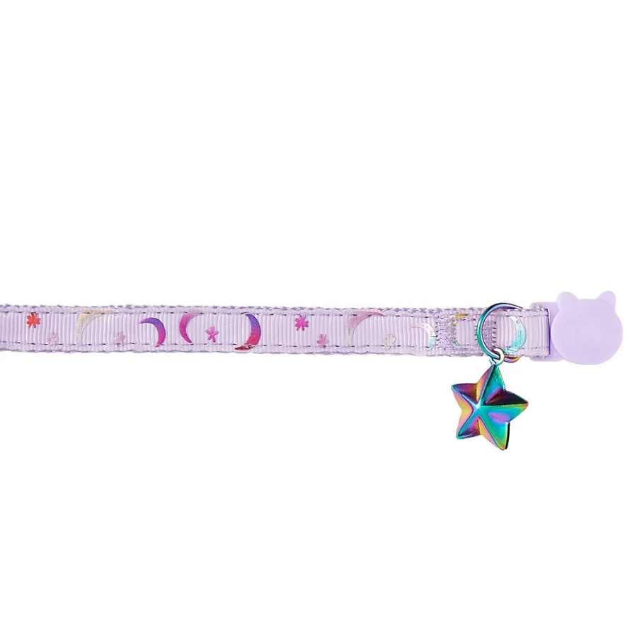 PetSmart Whisker City Easy Release Cat Collar - Purple Moon Design for Kittens