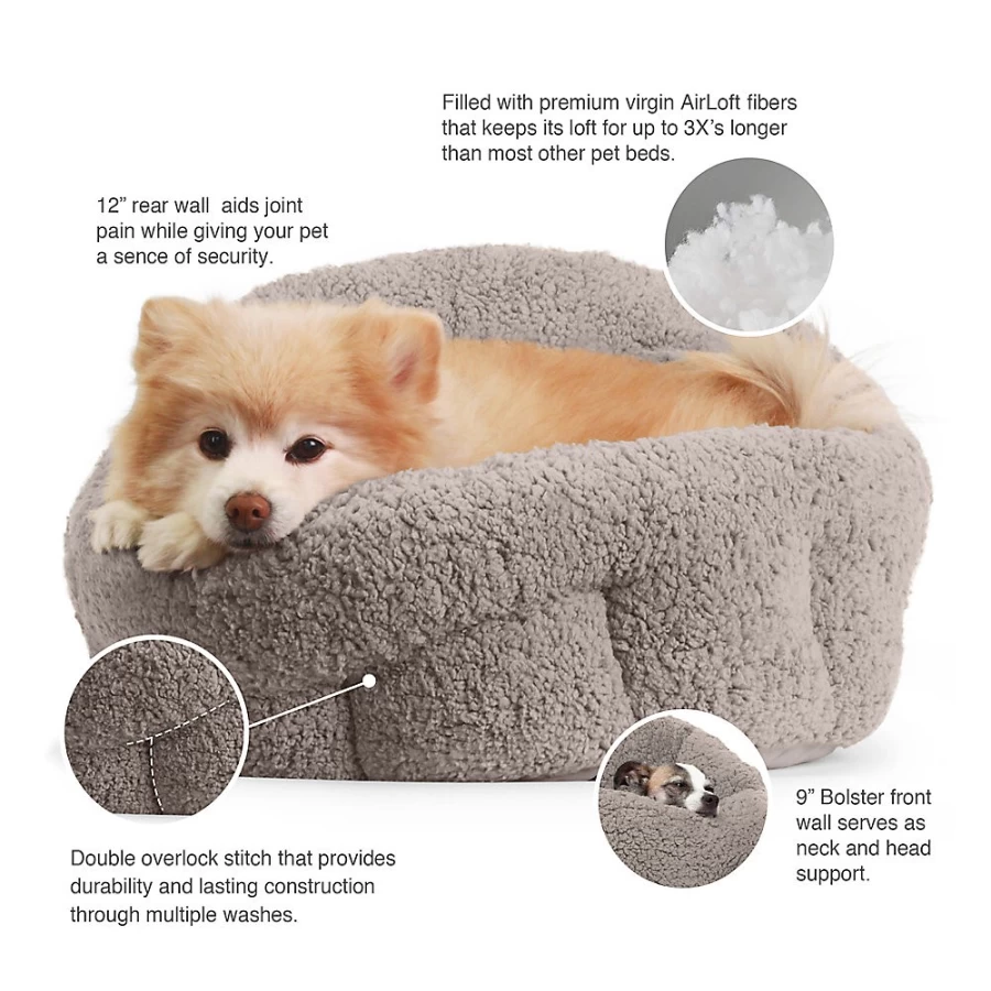 PetSmart OrthoComfort Sherpa Bolster Dog & Cat Bed - Best Friends Collection by Sheri