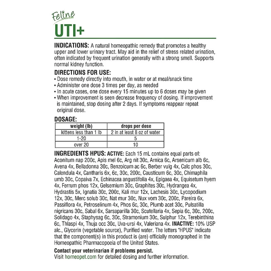 PetSmart HomeoPet UTI+ Urinary Tract Infection Relief for Cats & Dogs - Natural Urinary Support