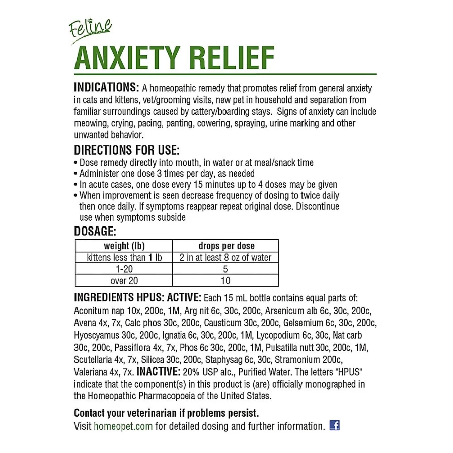 "PetSmart HomeoPet Feline Anxiety Relief - Natural Cat Stress & Calming Solution"