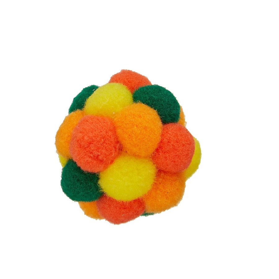PetSmart Whisker Colorful Pom Pom Ball Cat Toy - Assorted Colors for Playful Kittens