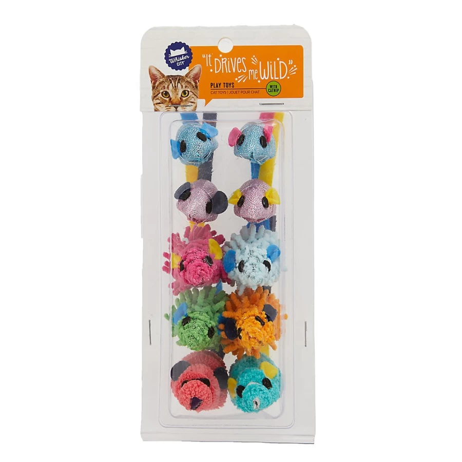 PetSmart Whisker City 10-Pack Plush Mice Cat Toys for Play & Hunting Fun