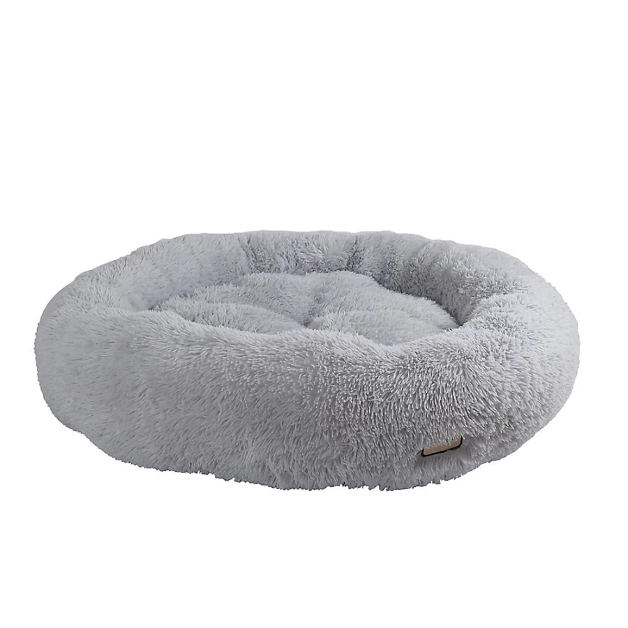 PetSmart Armarkat Extra Large Round Fluffy Gray Cat Bed for Comfortable Sleep