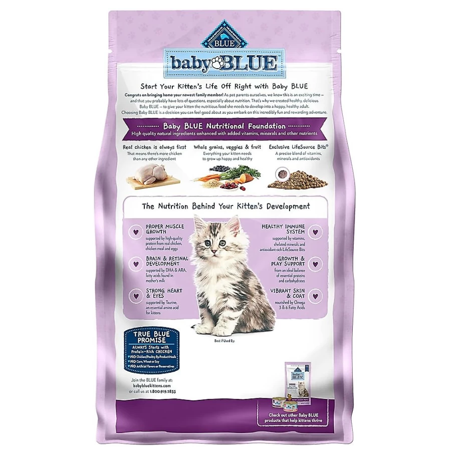 PetSmart Blue Buffalo Baby BLUE Kitten Dry Food - Chicken & Brown Rice Recipe for Healthy Growth