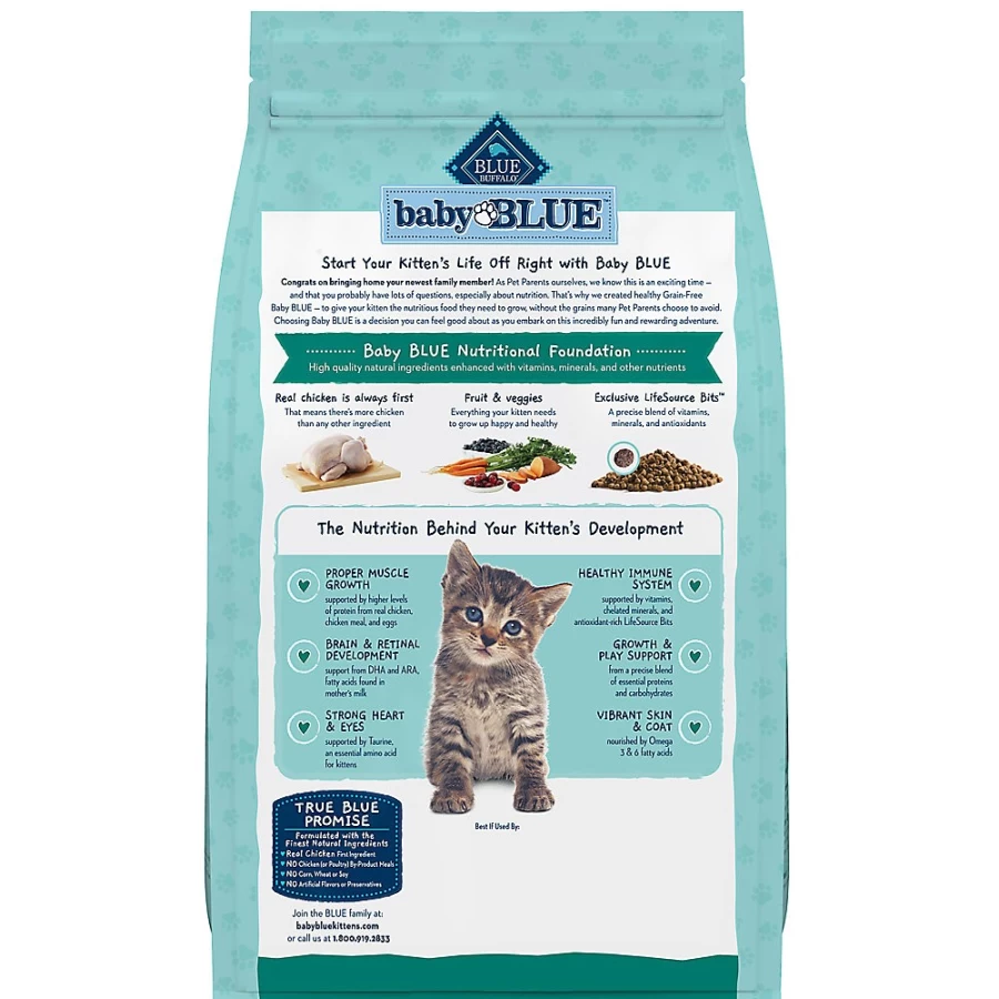 PetSmart Blue Buffalo Baby BLUE Kitten Dry Food - Chicken & Pea Recipe for Healthy Growth