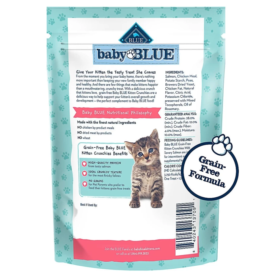PetSmart Blue Buffalo Baby BLUE Kitten Crunchies Salmon Cat Treats for Healthy Growth