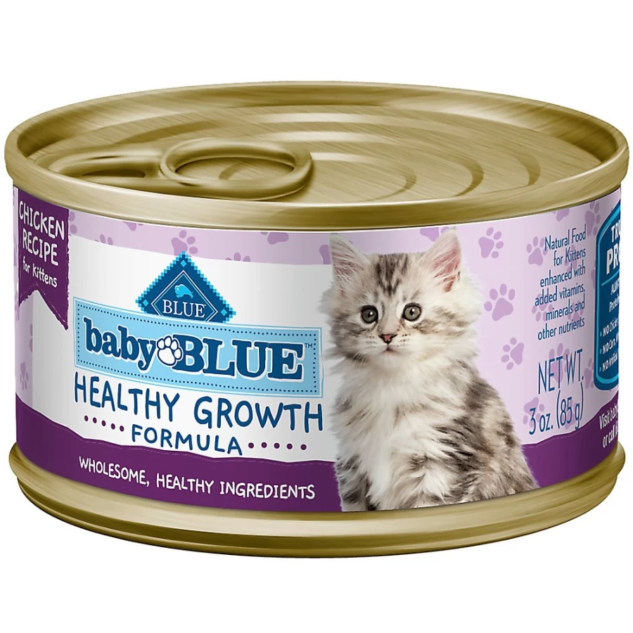 PetSmart Blue Buffalo Baby BLUE Kitten Wet Cat Food - Chicken Recipe, 3 oz Cans, Pack of 12, High-Protein Natural Kitten Food