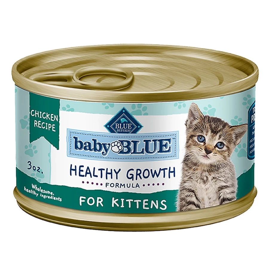 PetSmart Blue Buffalo Baby BLUE Kitten Grain-Free Wet Cat Food - High Protein Chicken Recipe, 3oz Can