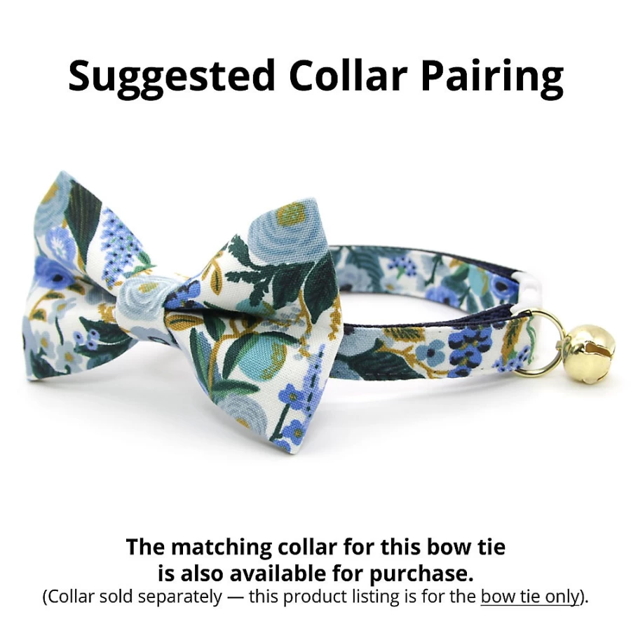 PetSmart Floral Cat Bow Tie - Indigo Garden Design by Cleo