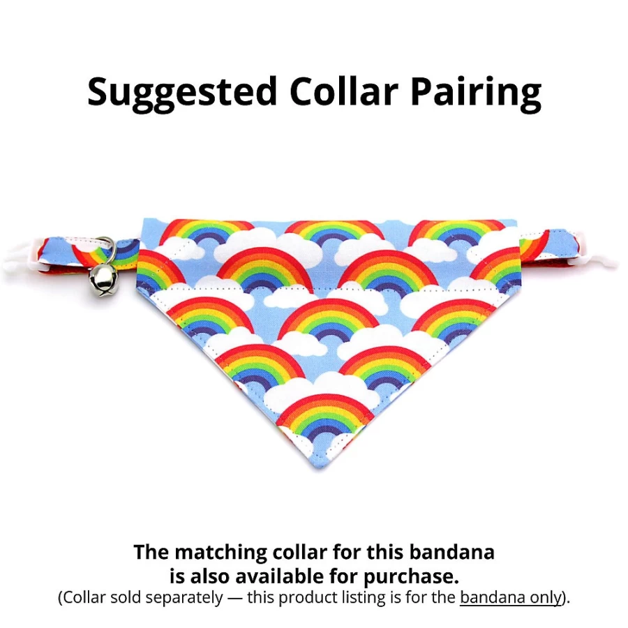 PetSmart Rainbow Magic Slide-On Cat Bandana by Cleo - Colorful & Adjustable Pet Accessory