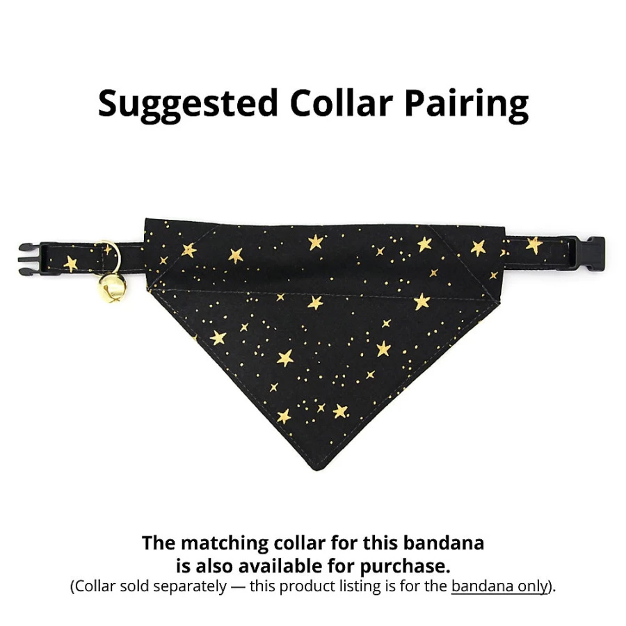 PetSmart Cleo Noir Star Slide-On Cat Bandana for Stylish Pets