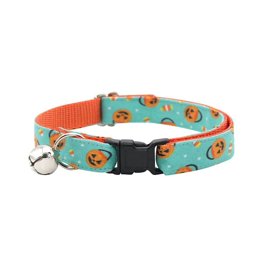 PetSmart Halloween Breakaway Cat Collar - Made By Cleo Party Pumpkins for Safe Festive Fun