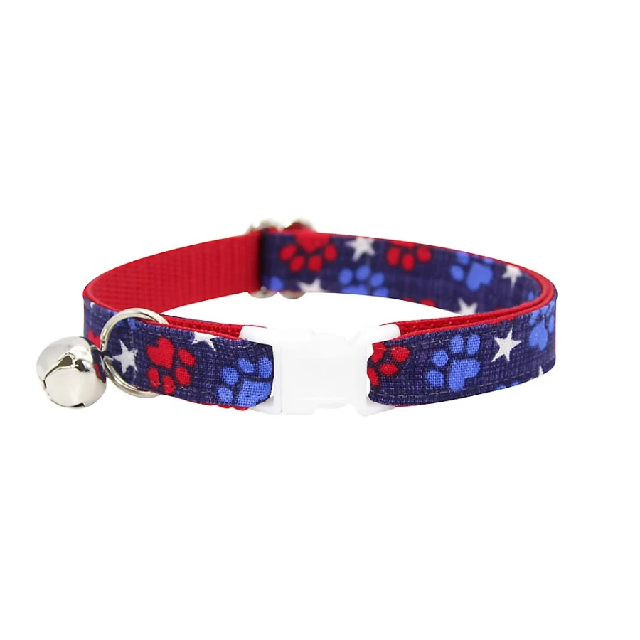 "PetSmart Patriotic Paws 4th of July Breakaway Cat Collar - Made by Cleo for Safe Festive Fun"