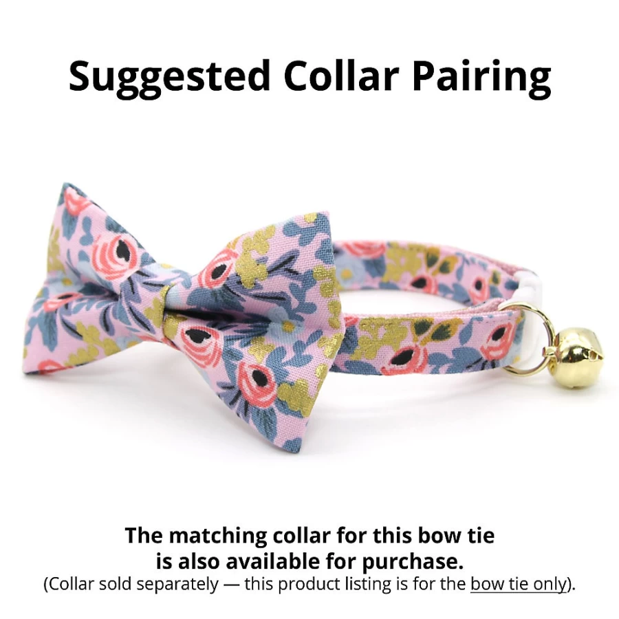 PetSmart Floral Cat Bow Tie - Elegant Ophelia Design by Cleo for Stylish Pets