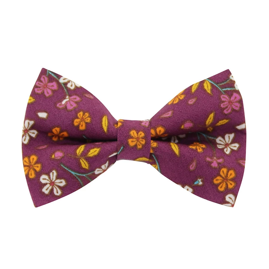 PetSmart Spiced Plum Floral Cat Bow Tie - Made By Cleo for Stylish Pets