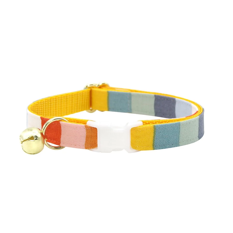 PetSmart Cleo Carousel Rainbow Breakaway Cat Collar - Safe Reflective Kitten Collar with Bell