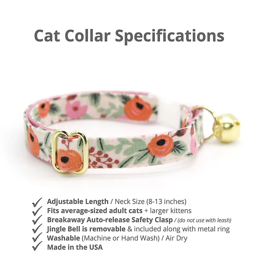 PetSmart Juliet Floral Breakaway Cat Collar by Cleo – Adjustable Safe Kitten Collar with Floral Design