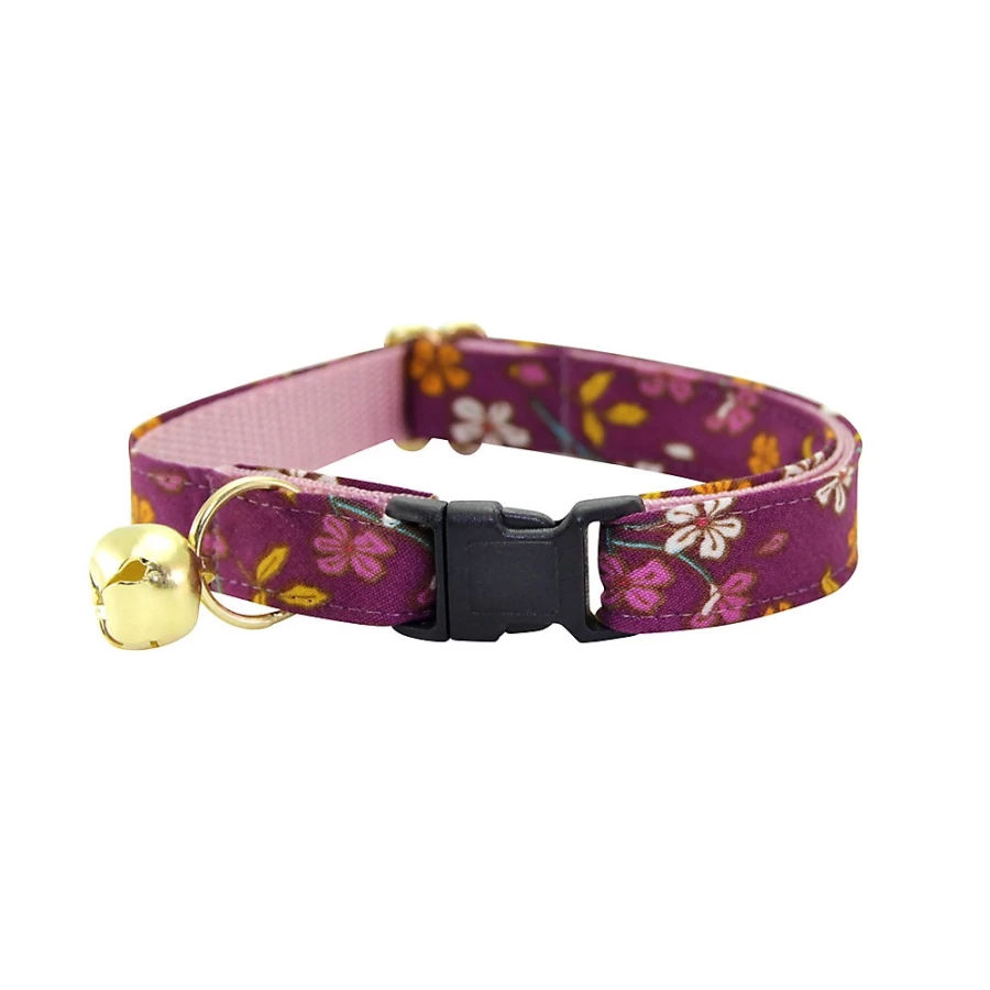 PetSmart Spiced Plum Floral Breakaway Cat Collar by Made By Cleo