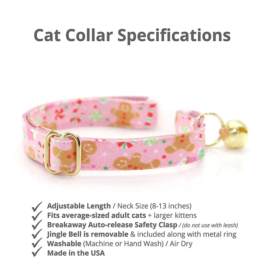 PetSmart SugarSpice Gingerbread Breakaway Cat Collar by Made By Cleo - Festive Holiday Pet Accessory
