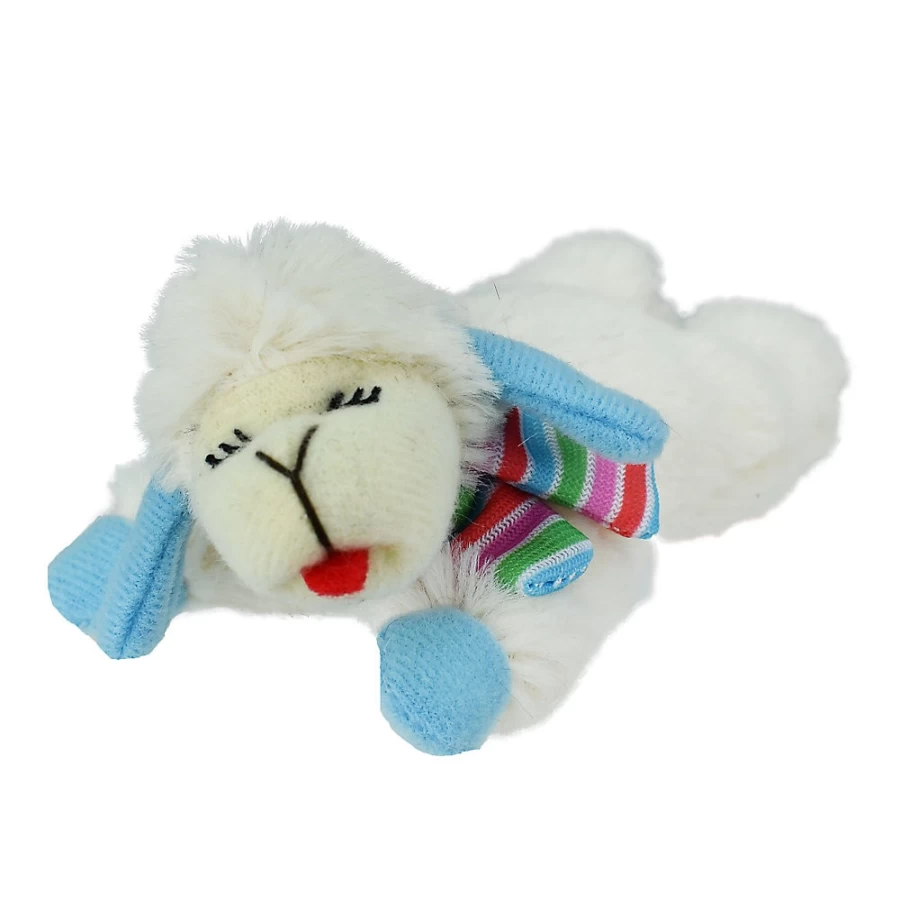 PetSmart Holiday Lamb Chop Cat Toy with Scarf and Squeaker - Multipet Plush for Playtime