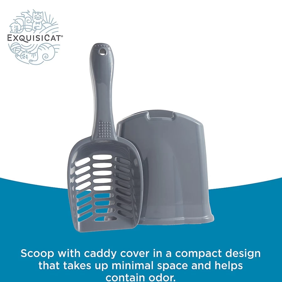 PetSmart ExquisiCat Litter Scoop with Storage Caddy – 2-in-1 Cat Litter Box Accessory