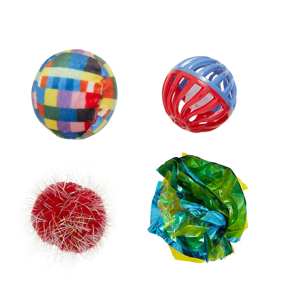 PetSmart Whisker City 4-Pack Cat Toy Balls for Play & Exercise