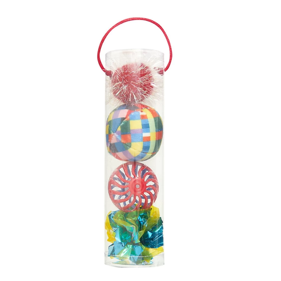 PetSmart Whisker City 4-Pack Cat Toy Balls for Play & Exercise