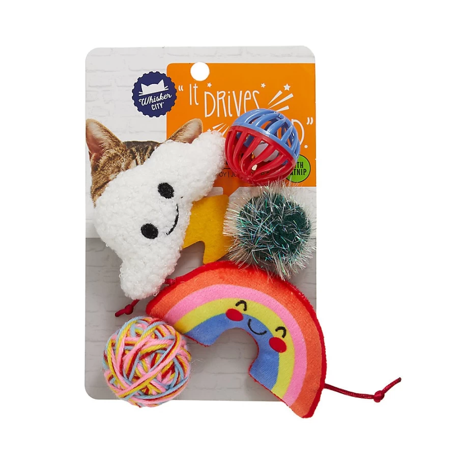 PetSmart Whisker City 5-Pack Fun & Interactive Character Cat Toys for Playful Kittens