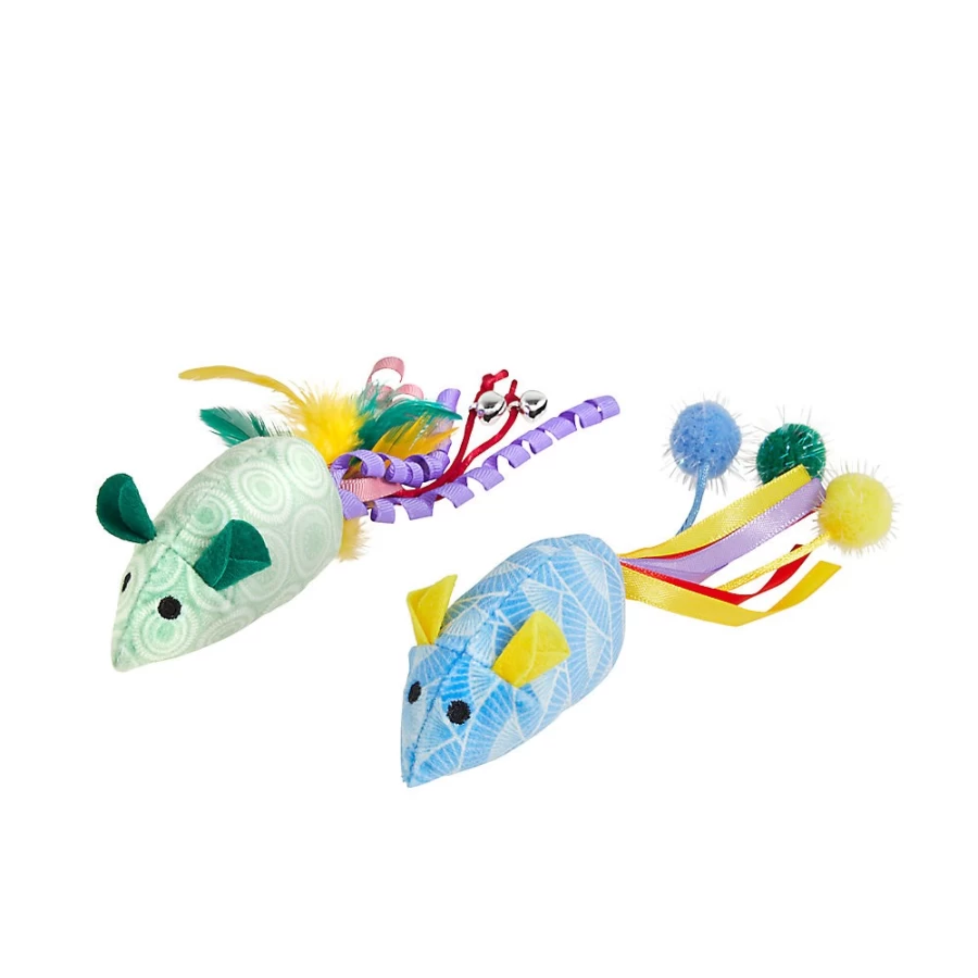 PetSmart Whisker City 2-Pack Printed Cat Toy Mice for Play & Exercise