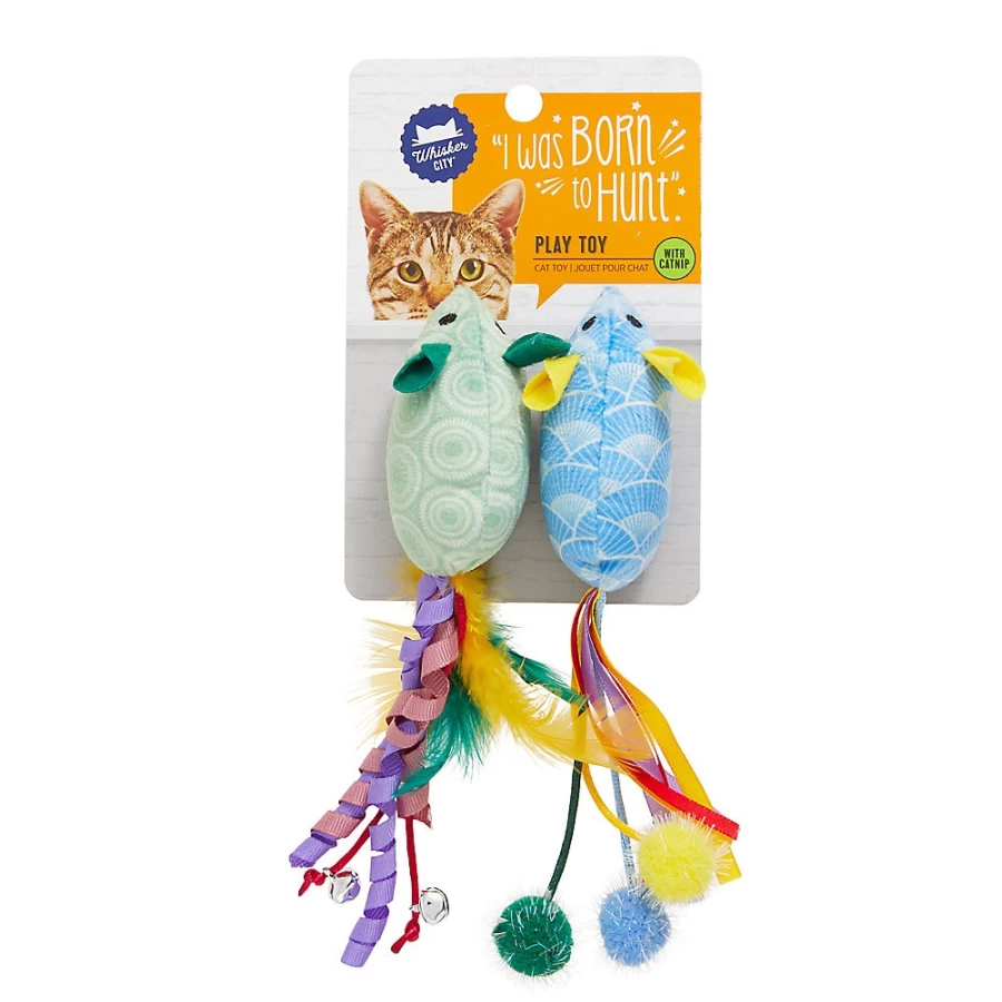 PetSmart Whisker City 2-Pack Printed Cat Toy Mice for Play & Exercise