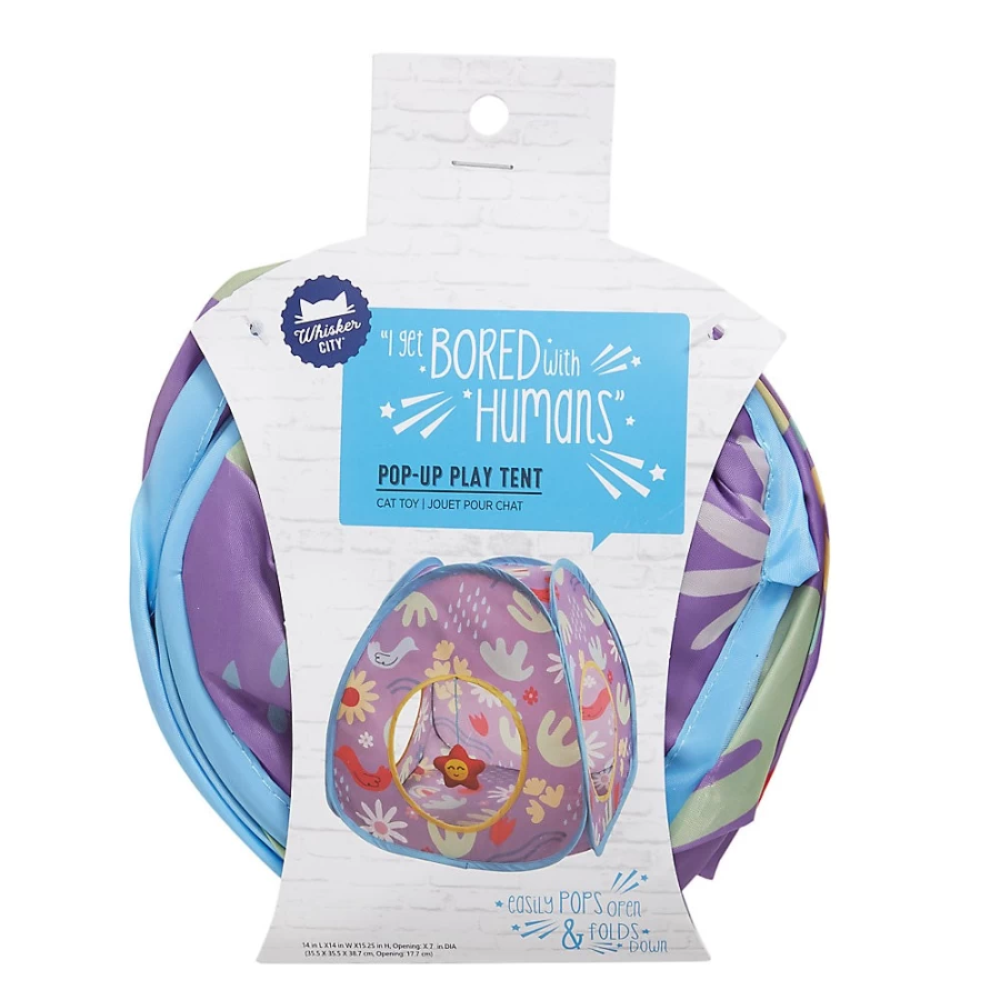 PetSmart Whisker City Spring Print Cat Play Tent - Pop-Up Hideaway Toy for Indoor Cats