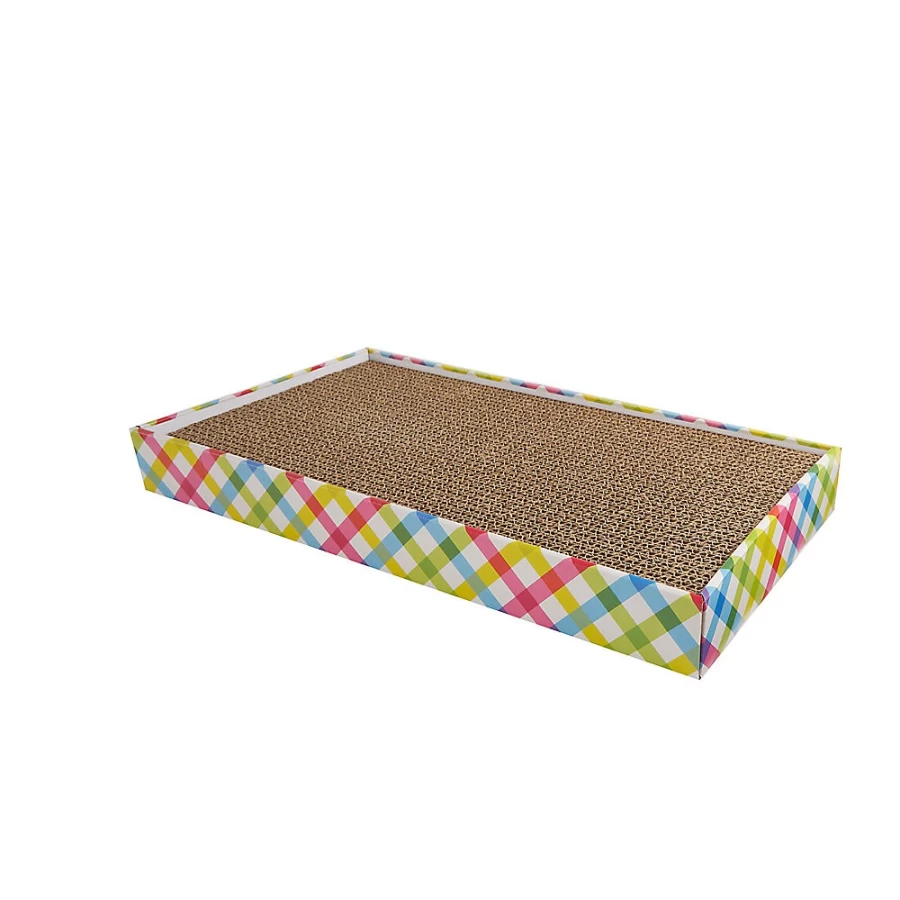 PetSmart Whisker City Double-Wide Plaid Cat Scratcher for Easter & Year-Round Use