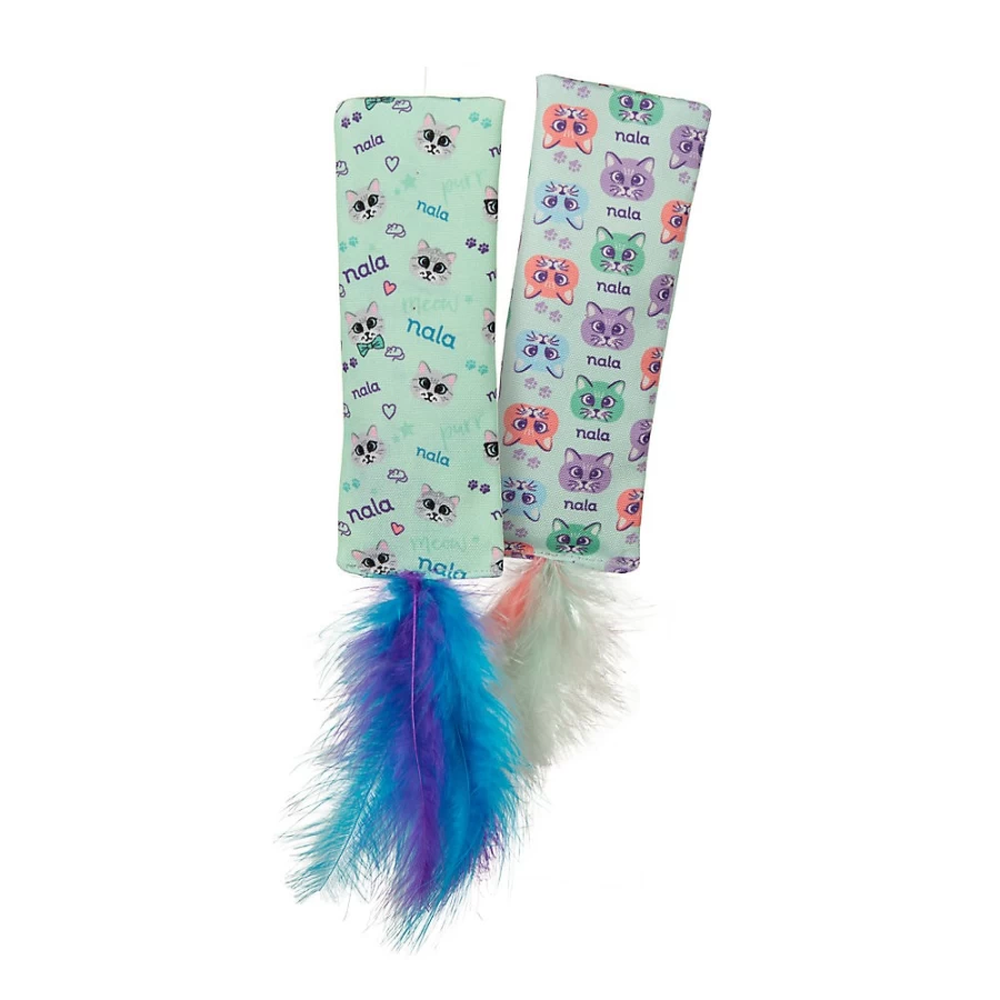 PetSmart Nala Cat Bunny Kickerz - Crinkle & Feather Cat Toys for Play, 2-Pack Interactive Kitten Toys