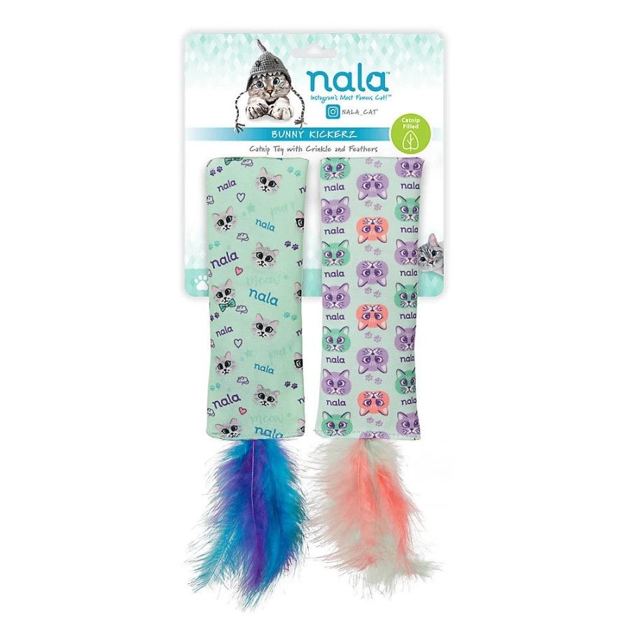 PetSmart Nala Cat Bunny Kickerz - Crinkle & Feather Cat Toys for Play, 2-Pack Interactive Kitten Toys