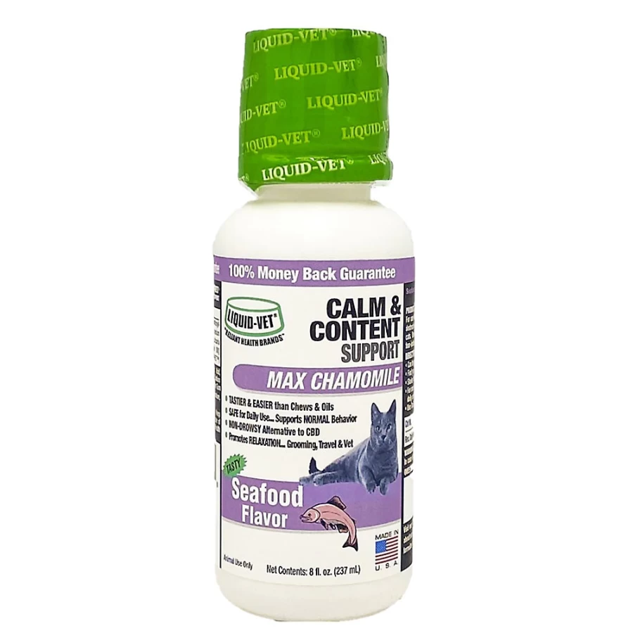 PetSmart Liquid-Vet Feline Calm Cat Supplement - Seafood Flavor Stress Relief for Cats