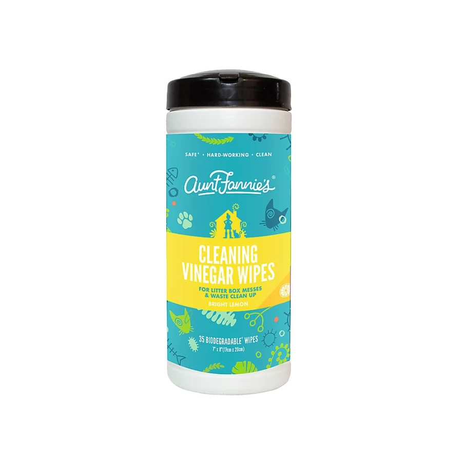 PetSmart Aunt Fannie's Cat Cleaning Vinegar Wipes - Safe & Natural Pet Wipes for Odor Control