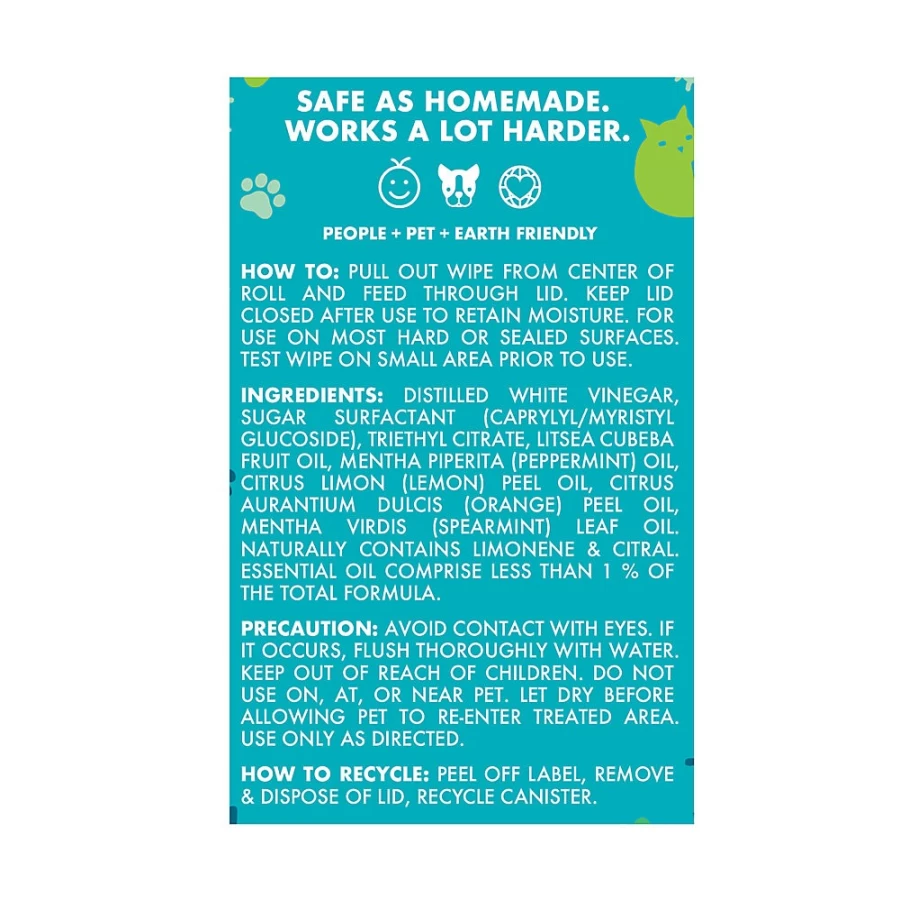 PetSmart Aunt Fannie's Cat Cleaning Vinegar Wipes - Safe & Natural Pet Wipes for Odor Control