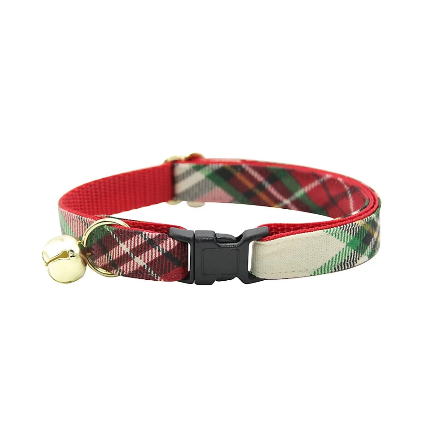 PetSmart Holiday Plaid Breakaway Cat Collar - Made by Cleo Birchwood, Festive & Safe for Cats