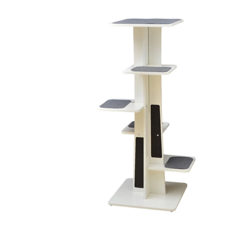 PetSmart 45-inch Modern 6-Level Cat Tree Tower for Indoor Cats, White & Grey - PetPals Collection