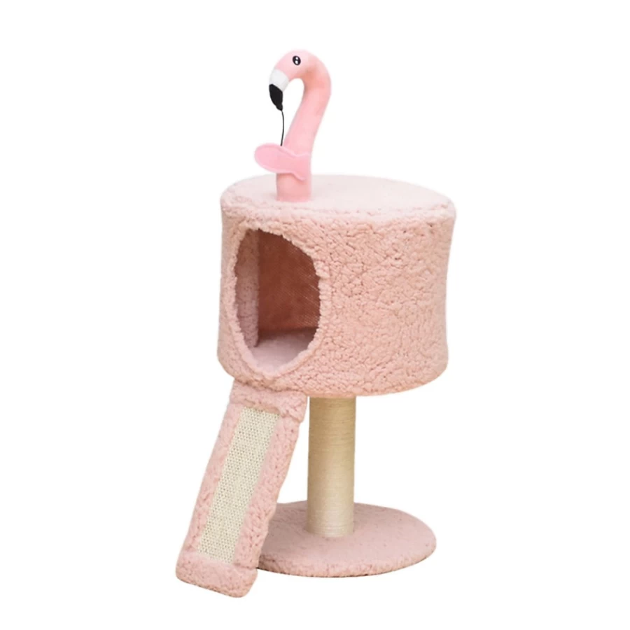 PetSmart Pink Flamingo Cat Condo with Scratching Post - 29-Inch Tall Cat Tree for Indoor Cats