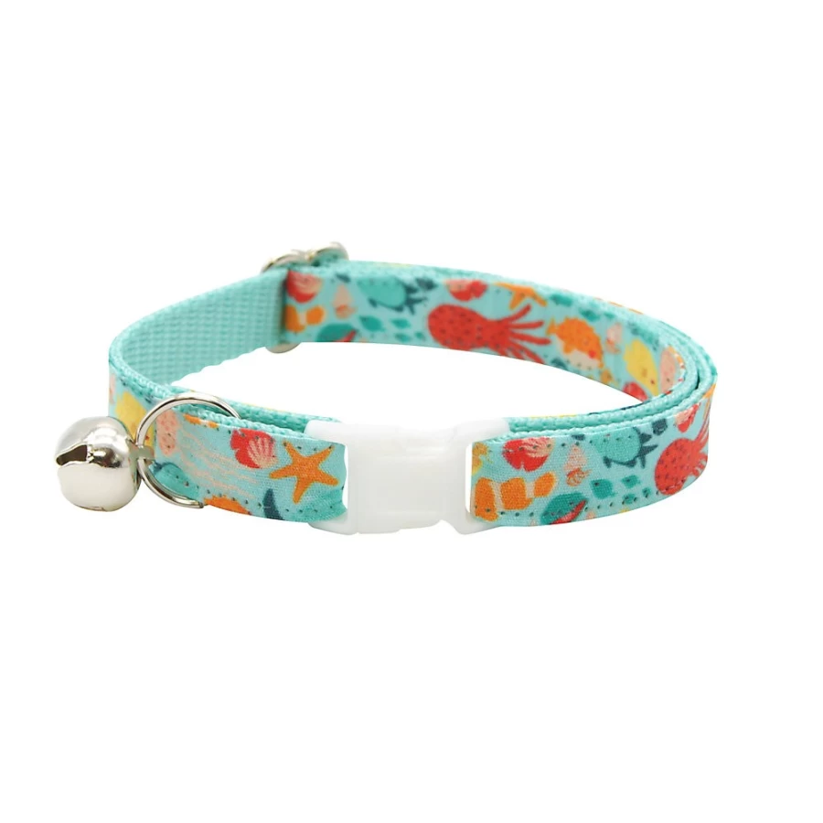 PetSmart Cleo Ocean Life Breakaway Cat Collar - Beach Themed Safety Collar for Cats