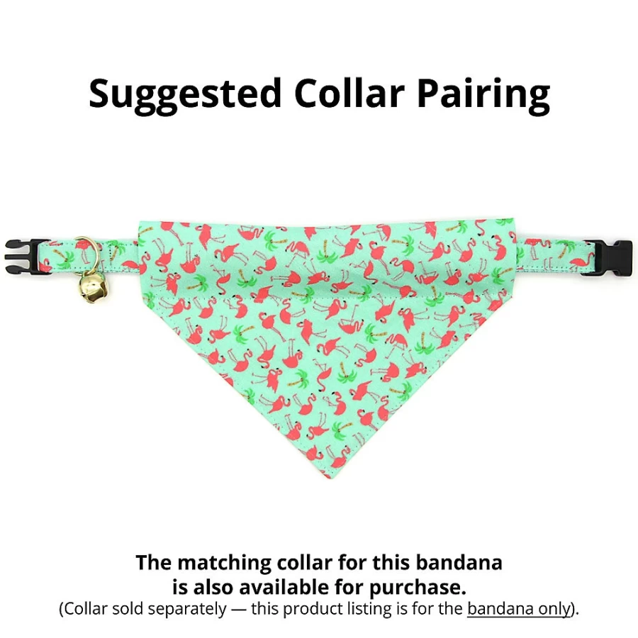PetSmart Flamingo Aqua Tropical Slide-On Cat Bandana - Made By Cleo