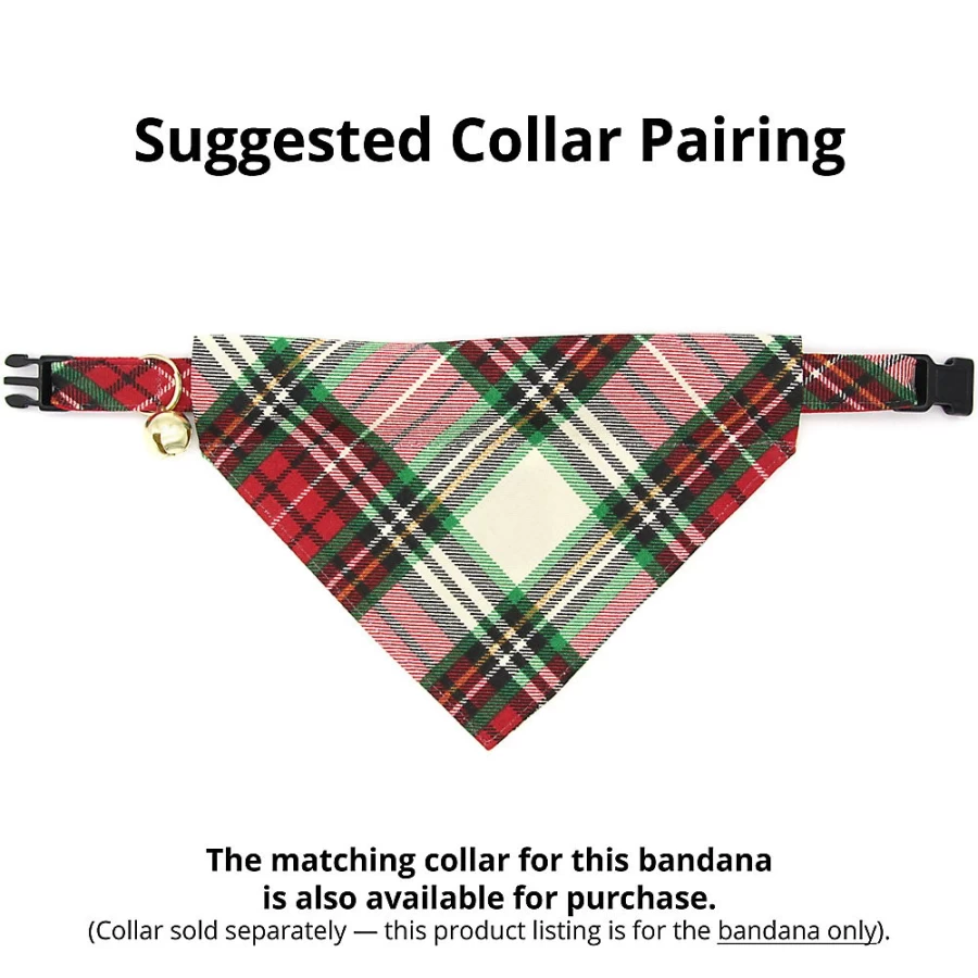PetSmart Holiday Plaid Slide-On Cat Bandana - Made by Cleo Birchwood