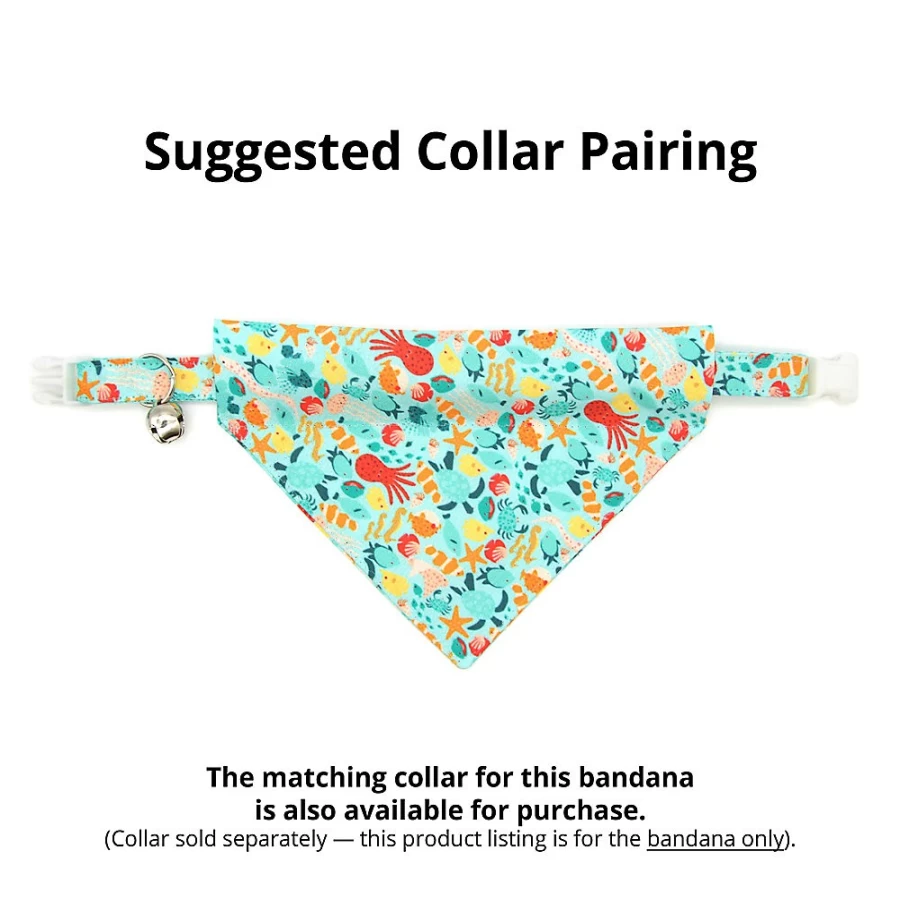 PetSmart Cleo Ocean Life Beach-Themed Cat Bandana Slide-On Accessory