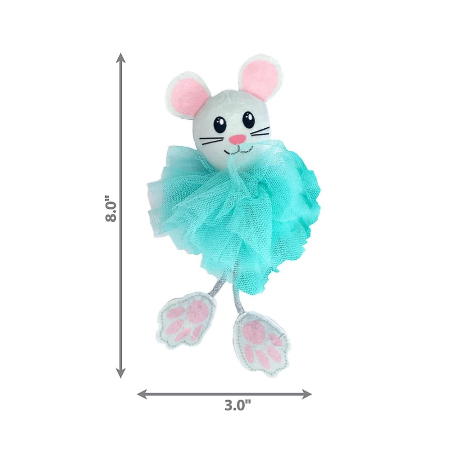 PetSmart KONG Flingaroo Interactive Cat Toy - Color May Vary, Durable Tutu Mouse Design for Playful Cats