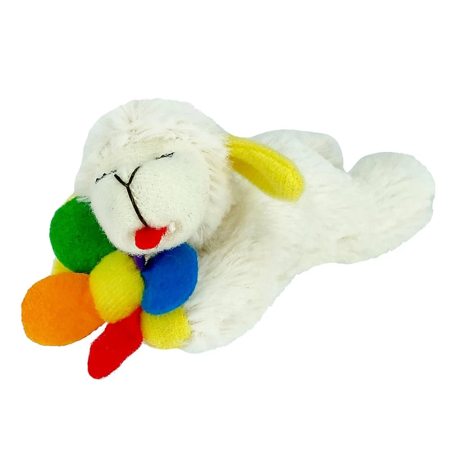 PetSmart Multipet Spring Cat Toy - Lamb Chop Plush with Flower for Playful Cats