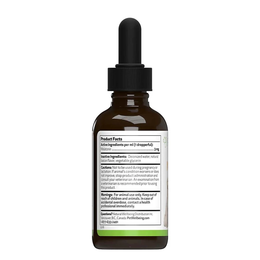 PetSmart Melatonin Liquid Supplement for Dogs & Cats - Calming & Anxiety Relief by Pet Wellbeing