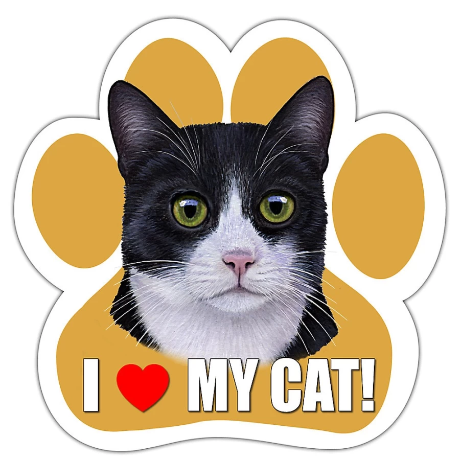 PetSmart Black and White Cat Paw Car Magnet - Adhesive Decal for Pet Lovers